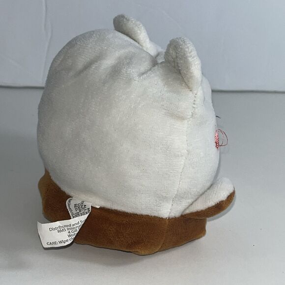 RMS Int’l reversible bear white brown plush stuffed animal smile - Picture 4 of 11